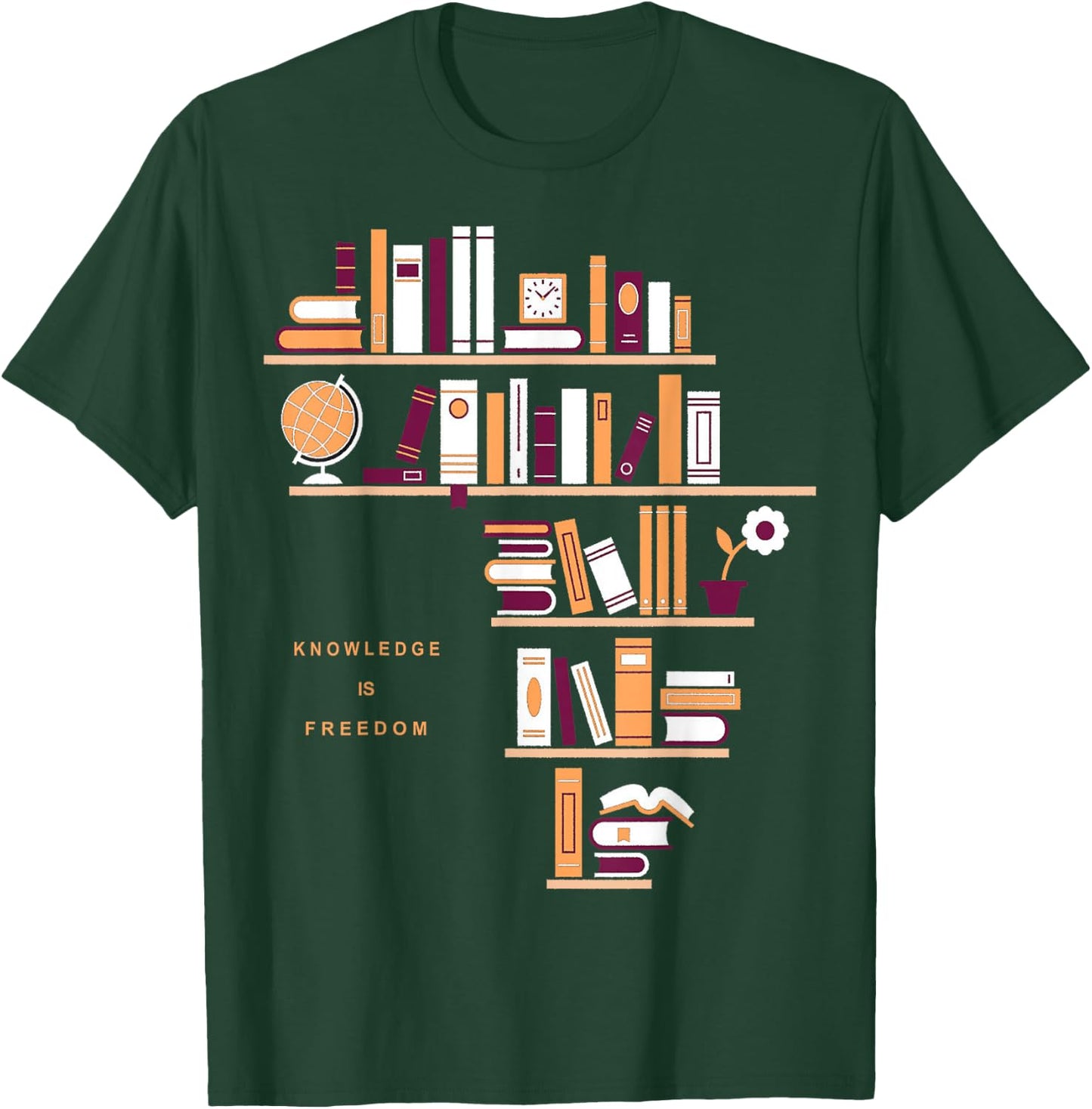 Africa Knowledge Is Freedom Library Book T- Shirt T-Shirt - T-Shirt | Forest