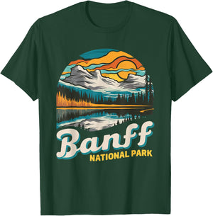 Banff National Park Vintage Men Women Hiking Souvenir T-Shirt - T-Shirt | Forest