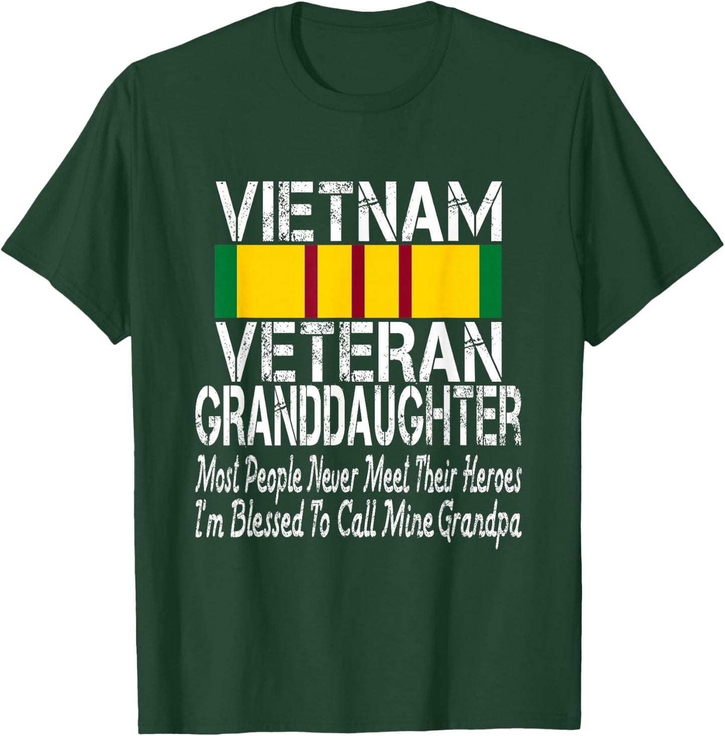 Military Grandpa Blessed Vietnam Veteran Granddaughter T-Shirt - T-Shirt | Forest