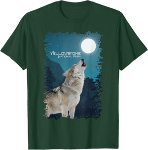 Yellowstone National Park Wolf Souvenir Memorabilia Gift T-Shirt - T-Shirt | Forest