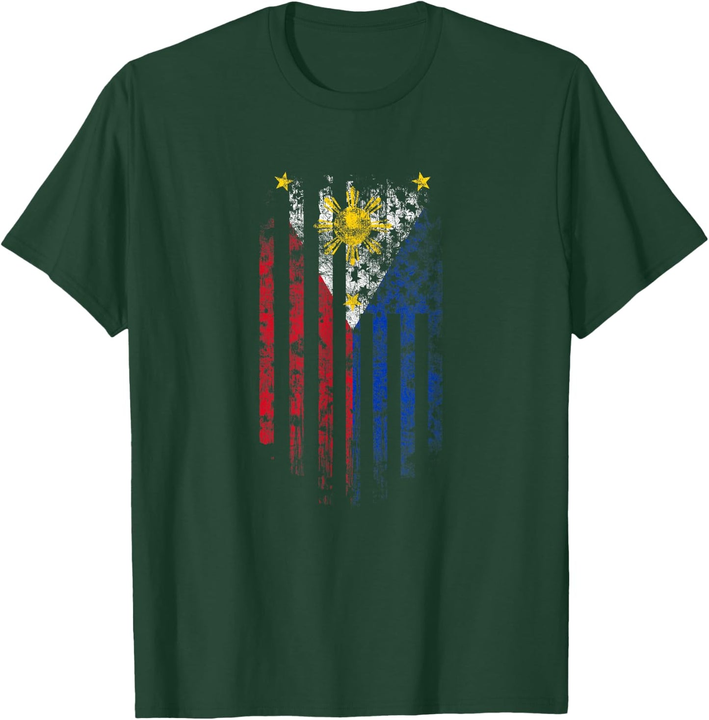 Filipino American Flag - Philippines Shirt Kids Men T-Shirt - T-Shirt | Forest