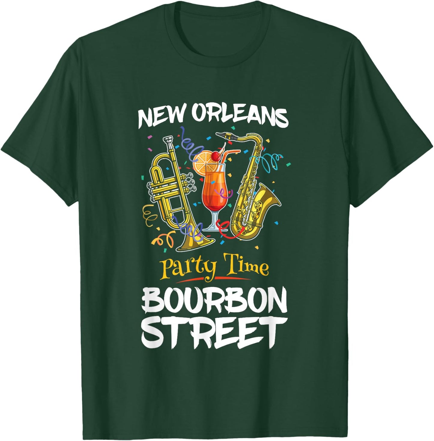 New Orleans Louisiana Bourbon Street Jazz Party Souvenir T-Shirt - T-Shirt | Forest