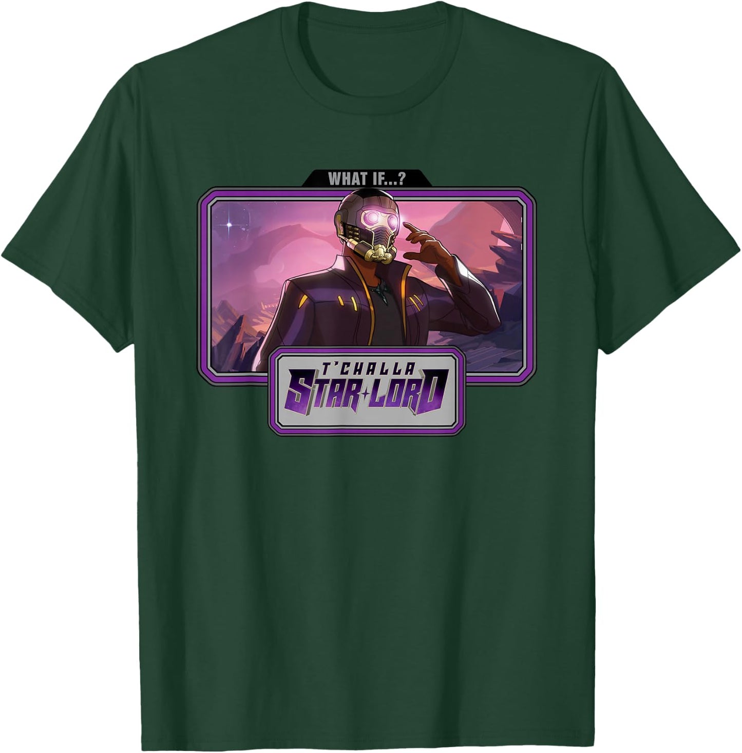 Marvel WHAT IF...? T'Challa Star-Lord Landscape T-Shirt - T-Shirt | Forest