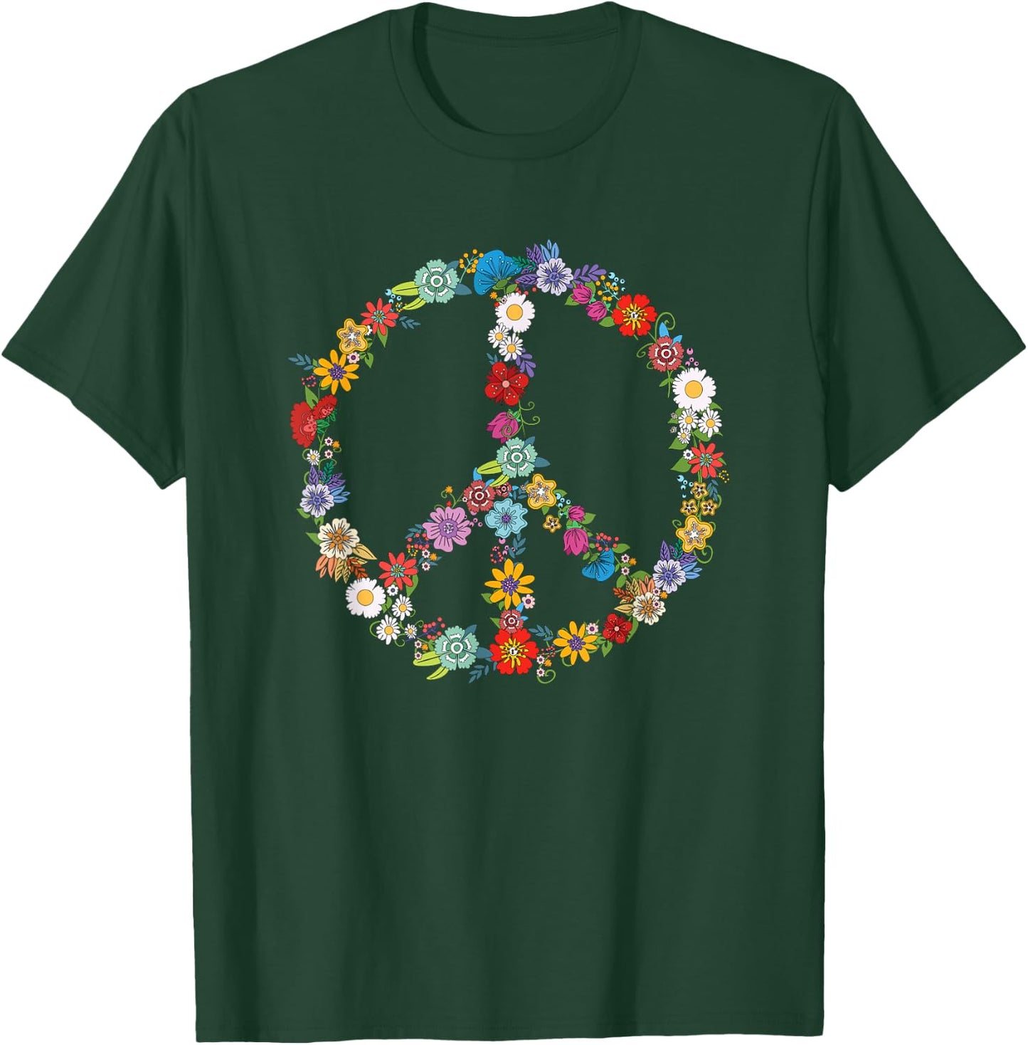 Love and Peace Flower Hippie Lover Beautiful Cute Funny Gift T-Shirt - T-Shirt | Forest