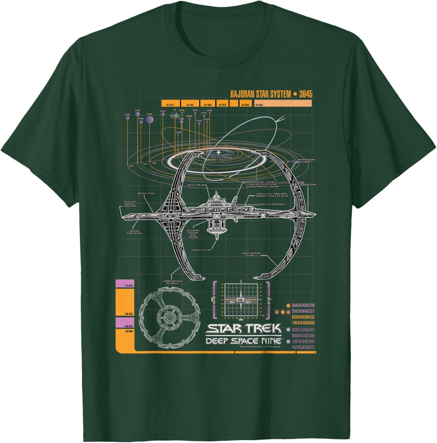 Star Trek DS9 Bajoran System Schematic T-Shirt - T-Shirt | Forest