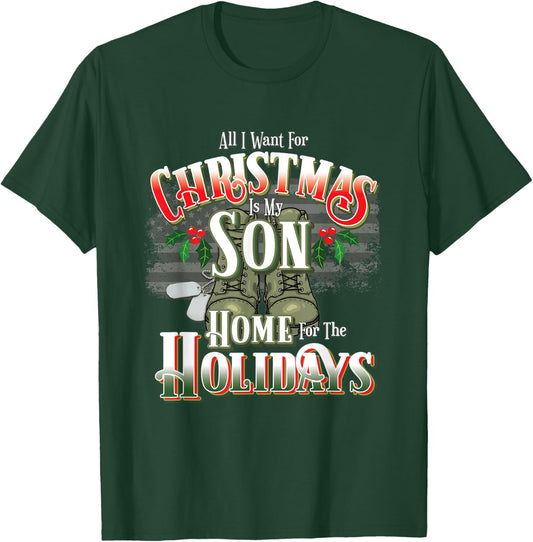 Christmas Military Family Home for the Holidays - Son T-Shirt - T-Shirt | Forest