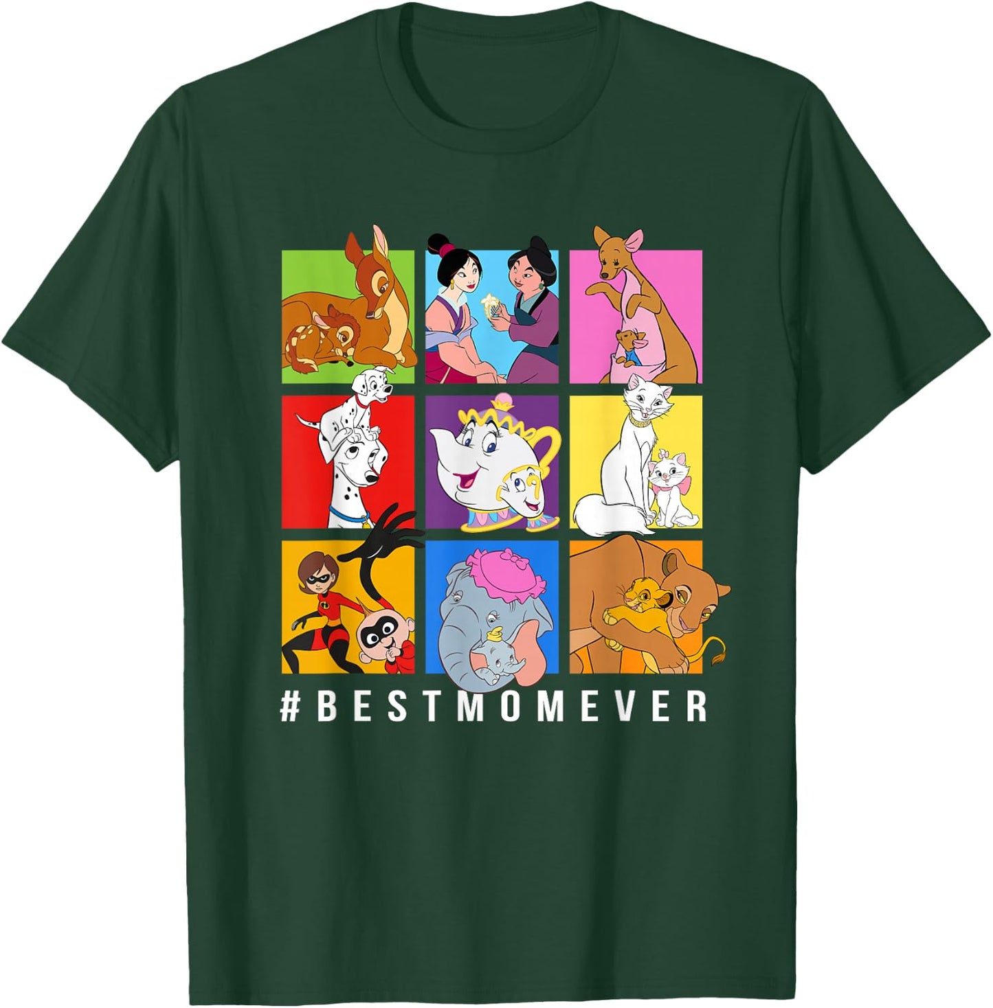 Disney Characters #BestMomEver Mother's Day Small T-Shirt - T-Shirt | Forest