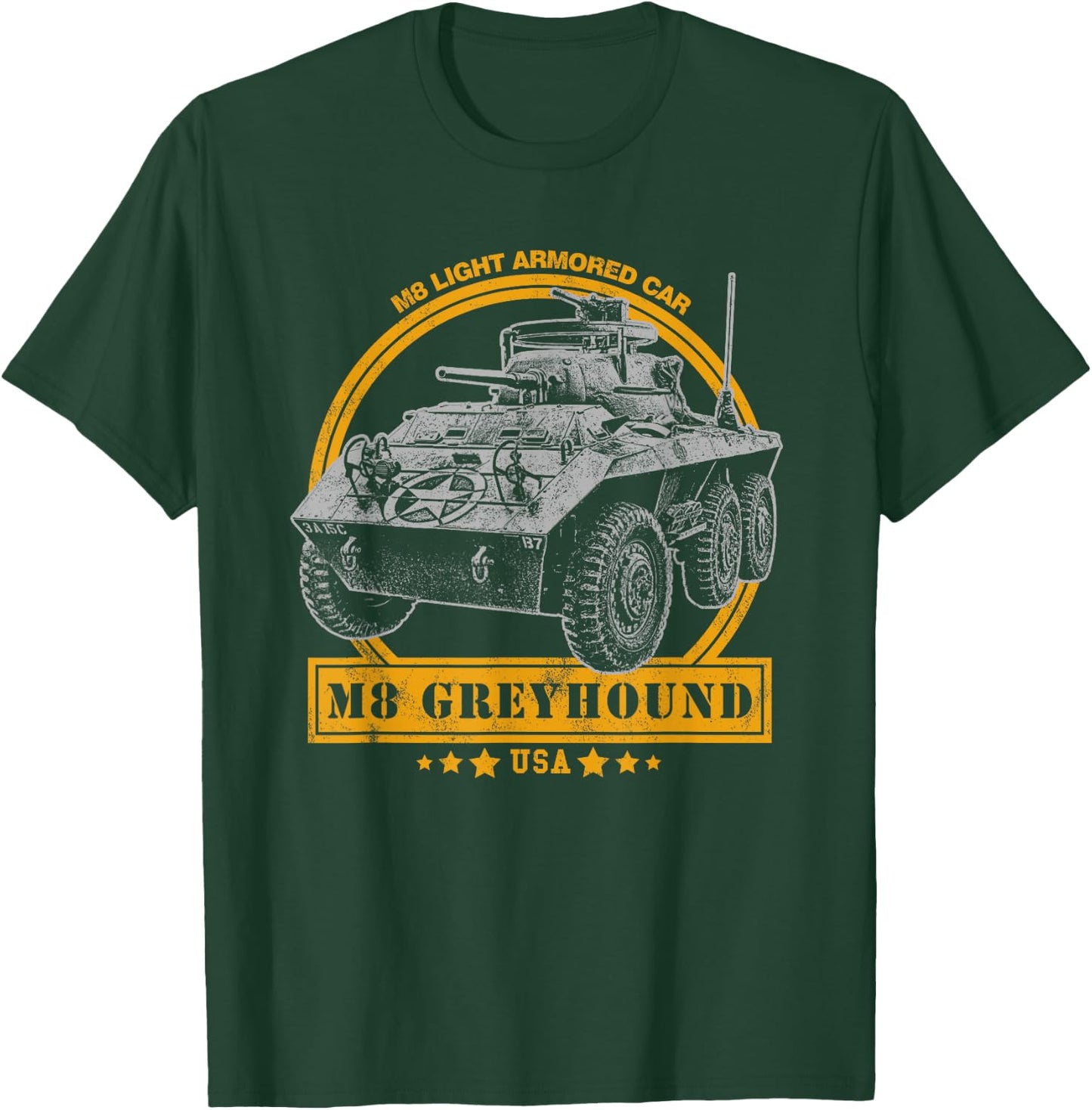 M8 Greyhound Light Armored Car T-Shirt - T-Shirt | Forest