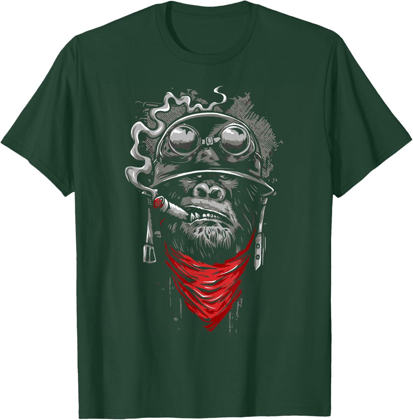 Gorilla Smoking A Cigar Smoker Gift Power Animal T-Shirt - T-Shirt | Forest