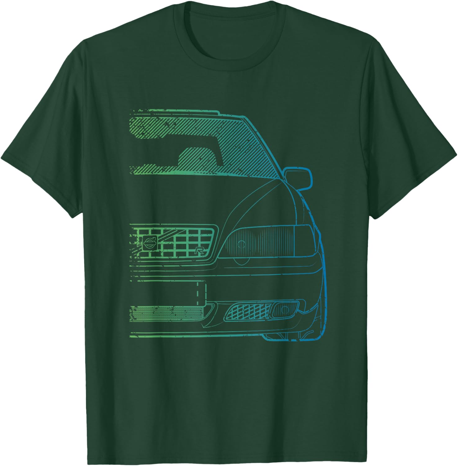 Classic Racing V-70 Turbo Green Gradient T-Shirt - T-Shirt | Forest