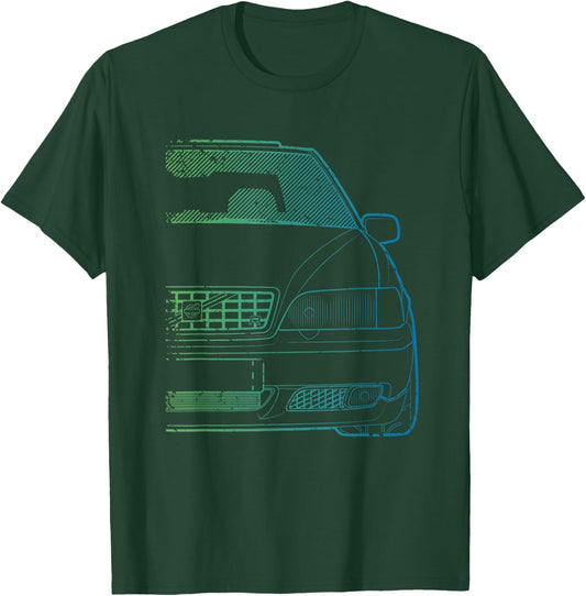 Classic Racing V-70 Turbo Green Gradient T-Shirt - T-Shirt | Forest