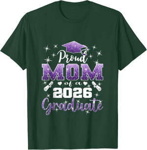 Super Proud Mom of 2026 Graduate Senior Graduation Family T-Shirt - T-Shirt | Forest