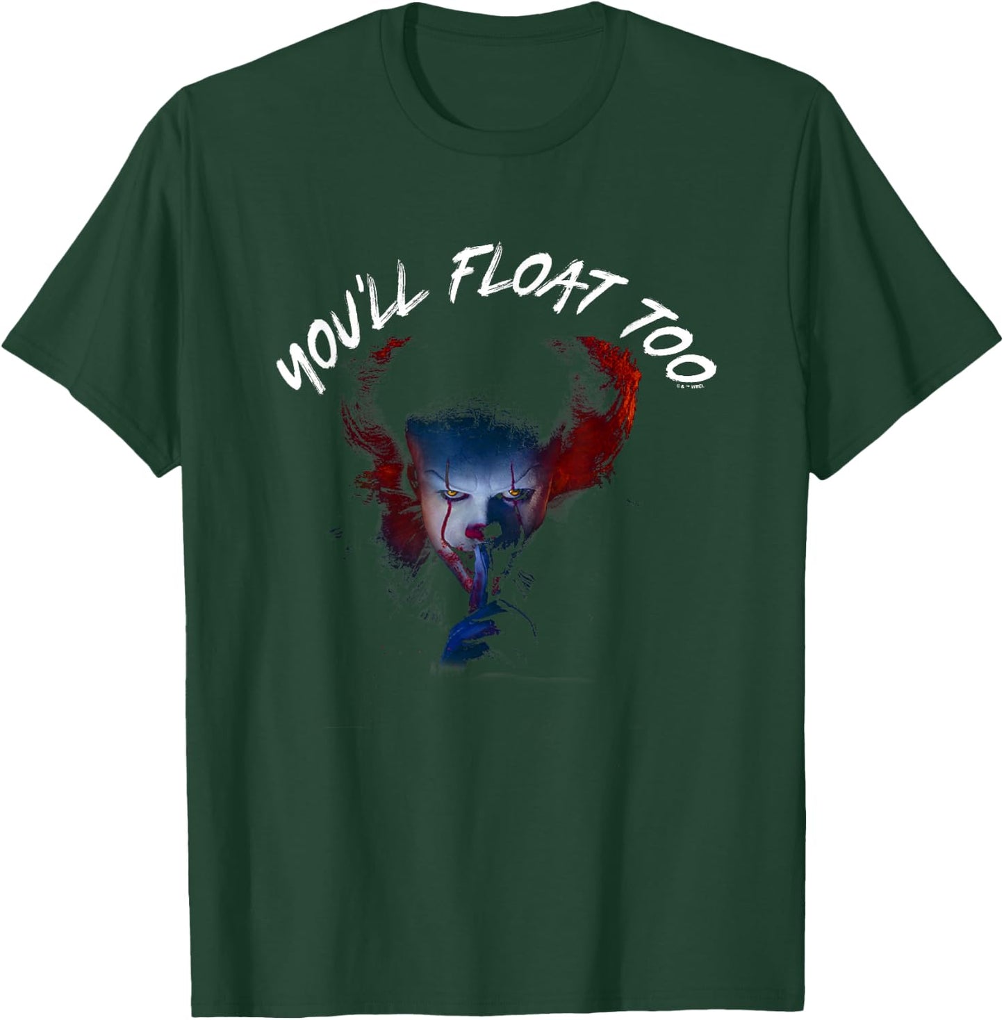 It You'll Float Too Shh Pennywise Big Face Big Chest Logo T-Shirt - T-Shirt | Forest