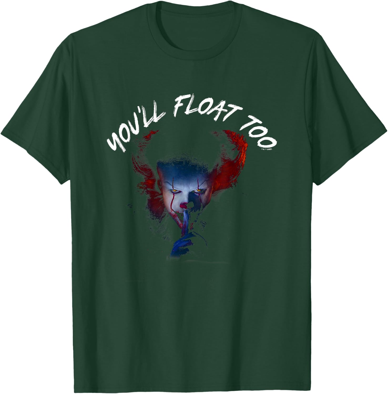 It You'll Float Too Shh Pennywise Big Face Big Chest Logo T-Shirt - T-Shirt | Forest