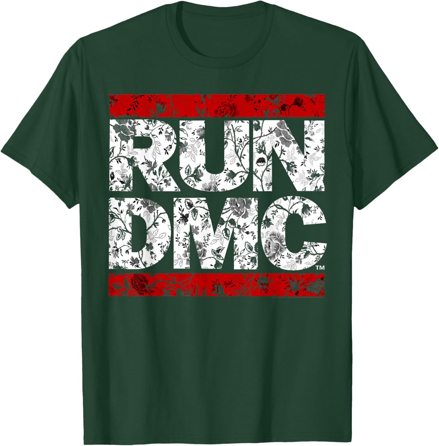 Run DMC Official Floral Red Logo T-Shirt - T-Shirt | Forest