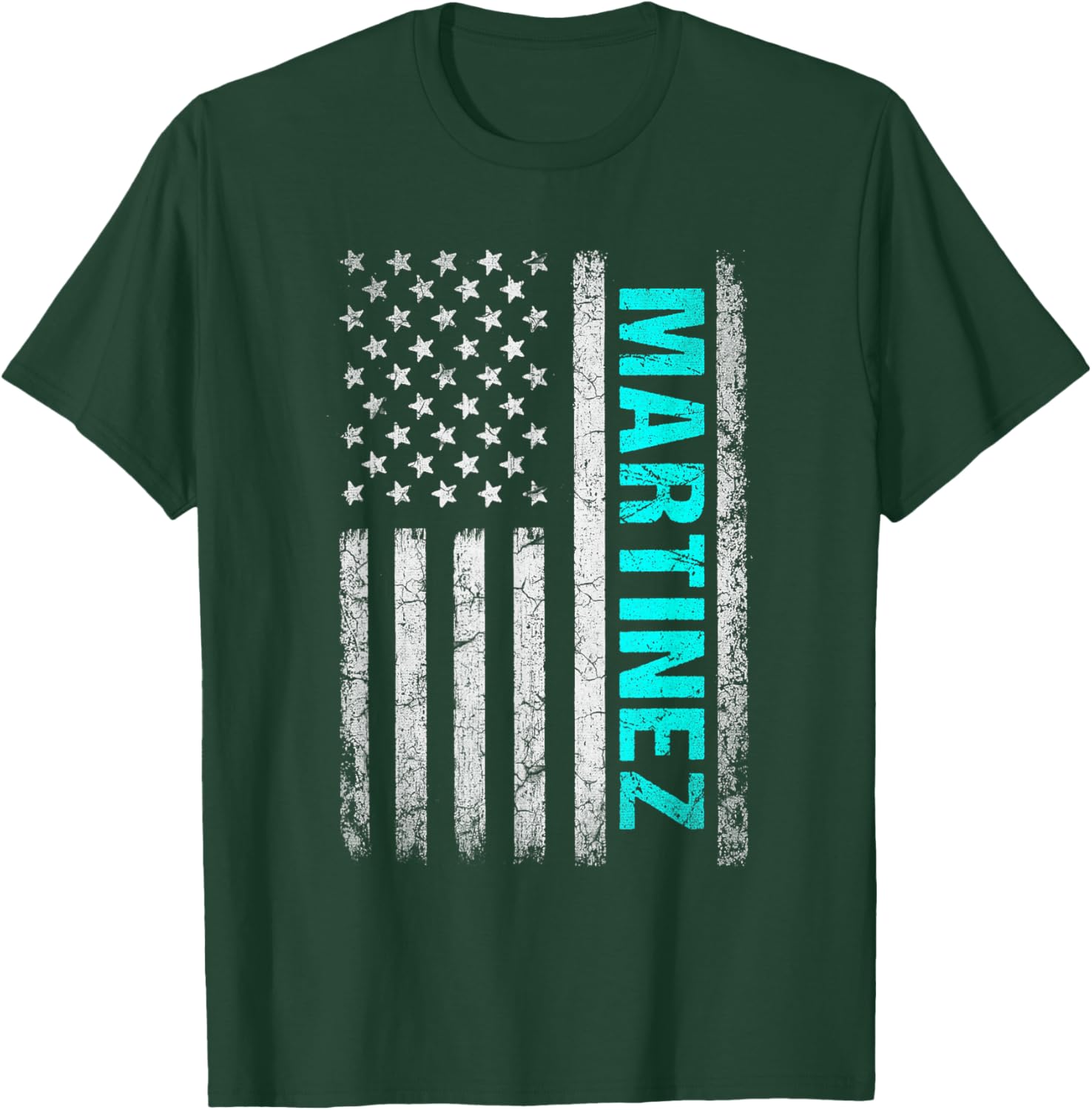 Martinez Name American Flag - Martinez Last Name T-Shirt - T-Shirt | Forest