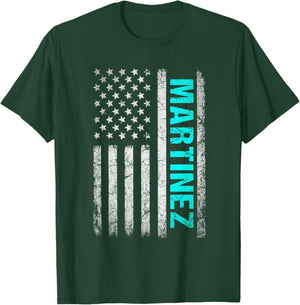 Martinez Name American Flag - Martinez Last Name T-Shirt - T-Shirt | Forest