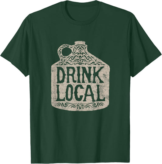 Drink Local T Shirt Growler Brewery Craft Beer Lovers Gifts T-Shirt - T-Shirt | Forest
