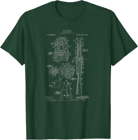 Goddard Rocket Engine Design Graphic T-Shirt - T-Shirt | Forest