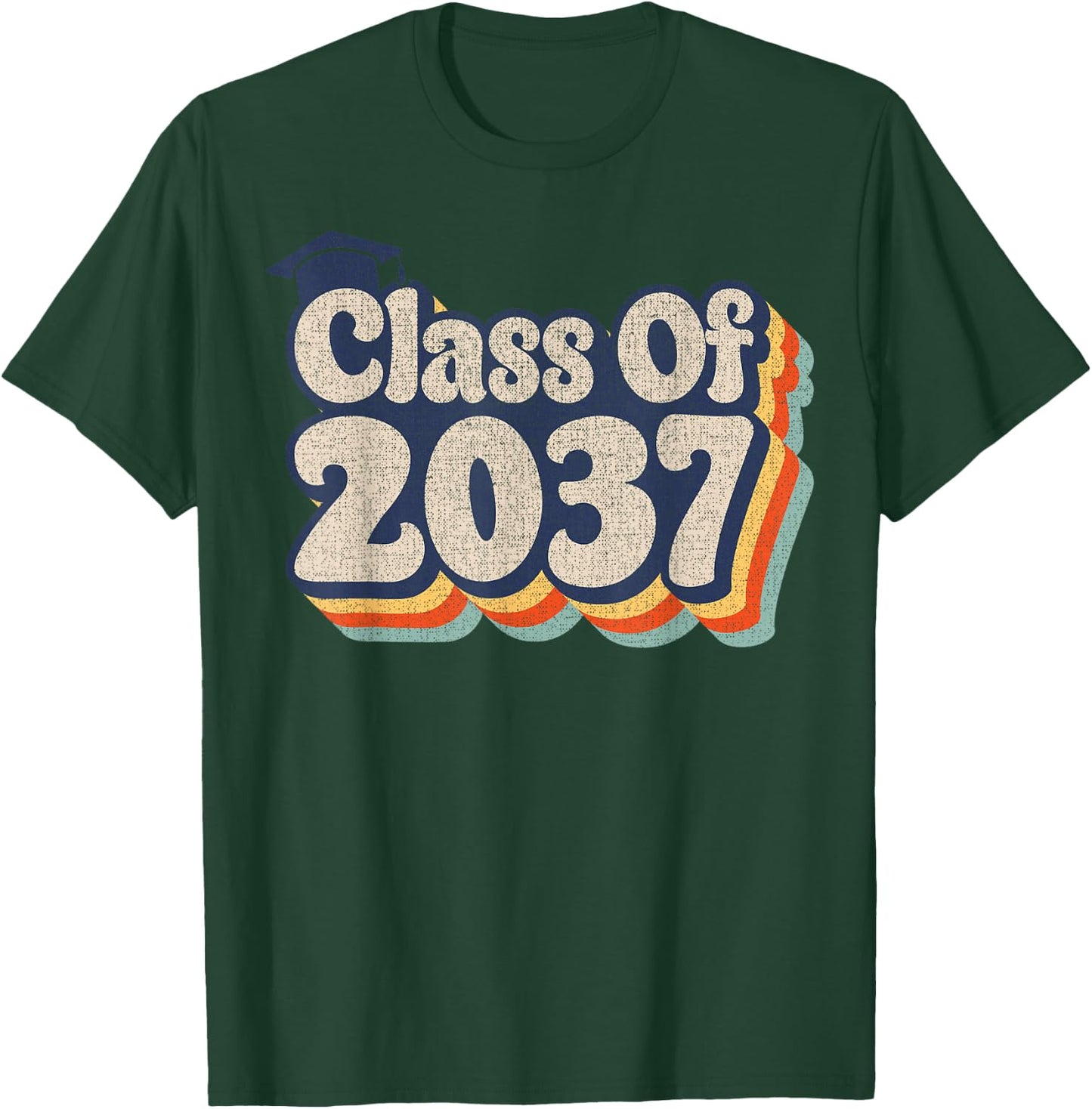 Funny Vintage Class Of 2037 Future Graduates Graduation T-Shirt - T-Shirt | Forest