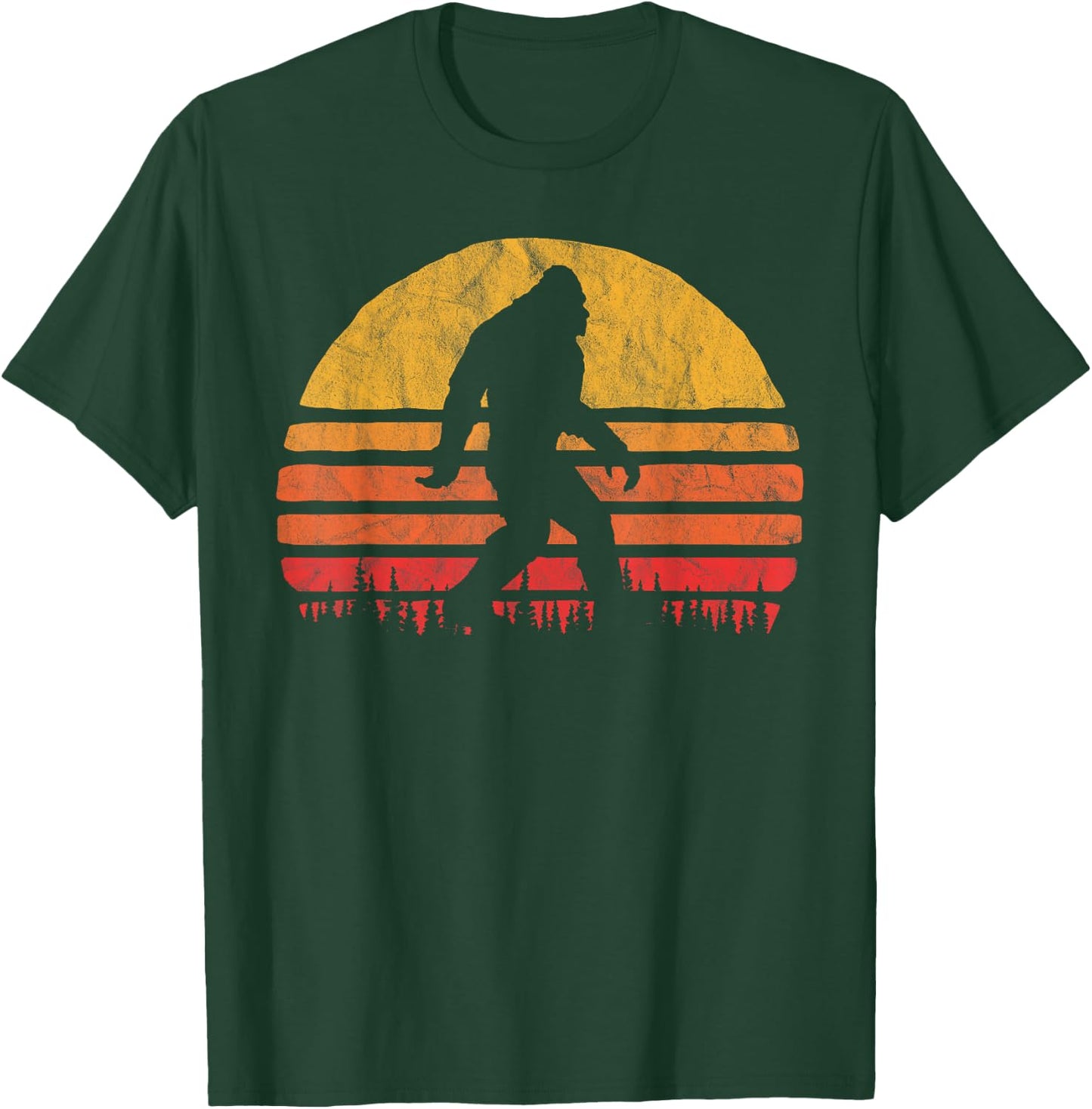 Retro Bigfoot Silhouette Sun Believe! Original 80's Graphic T-Shirt - T-Shirt | Forest