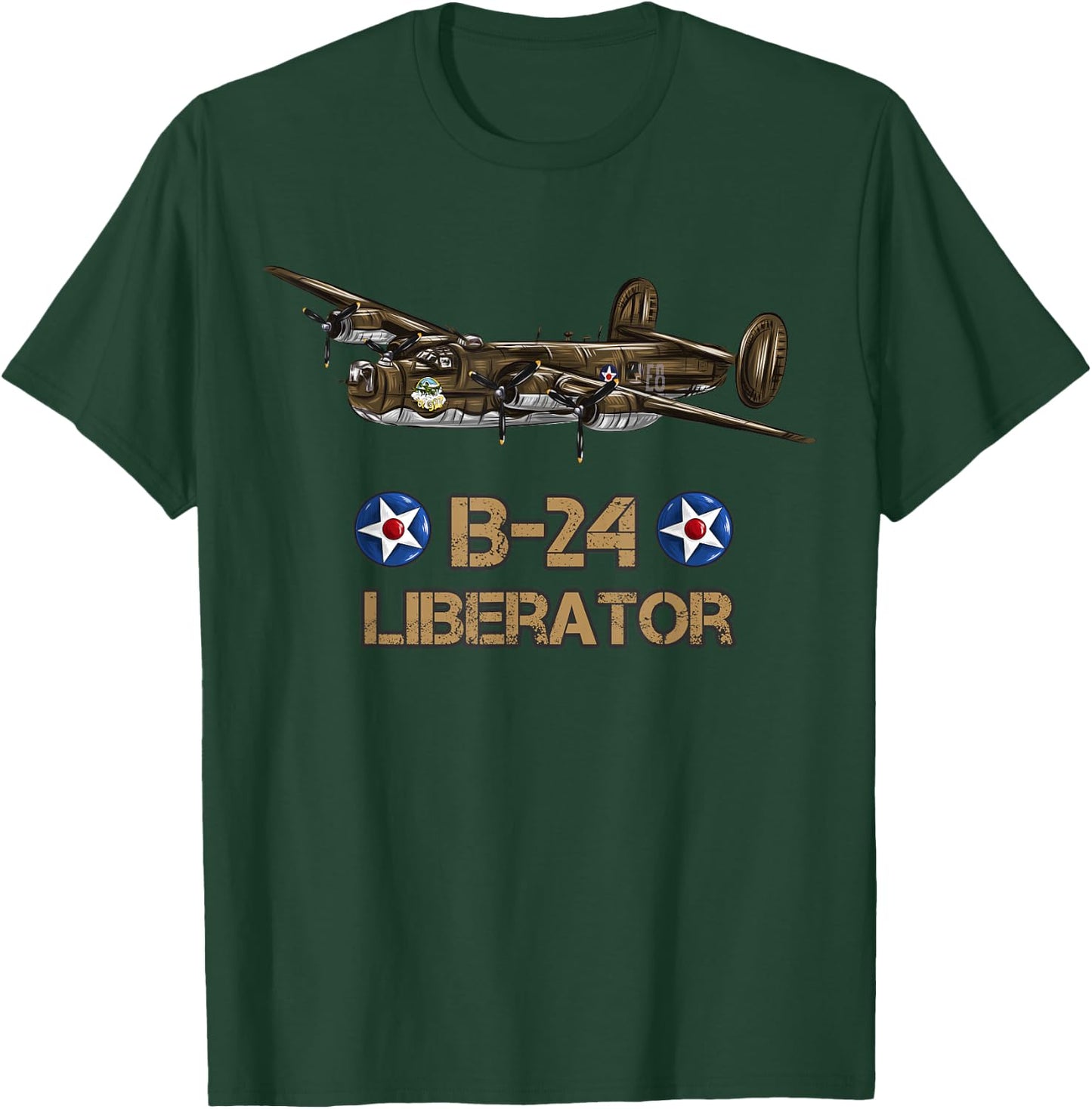 WW2 Aviation B-24 Liberator American Heavy Bomber Gift T-Shirt - T-Shirt | Forest