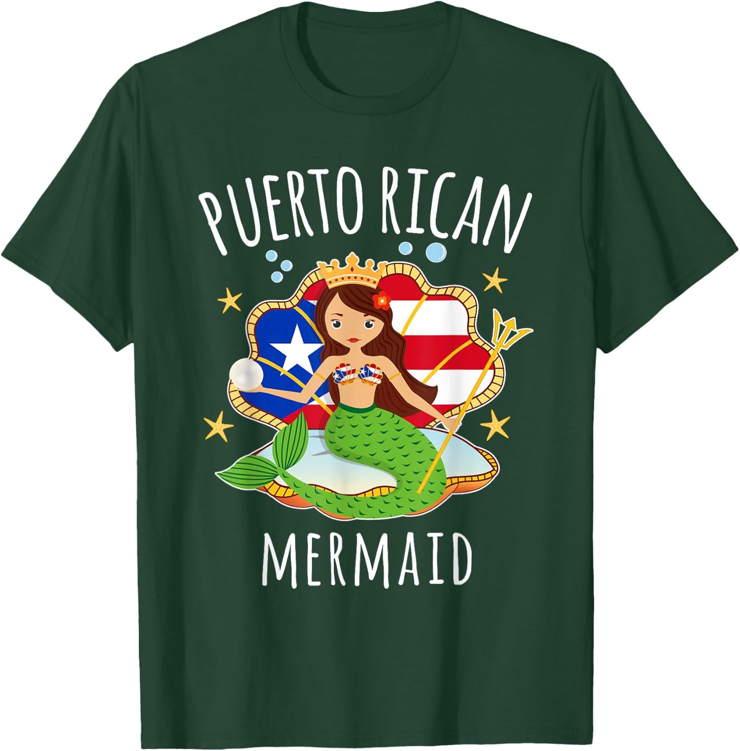 Puerto Rico Flag Puerto Rican Mermaid Kids T-Shirt - T-Shirt | Forest