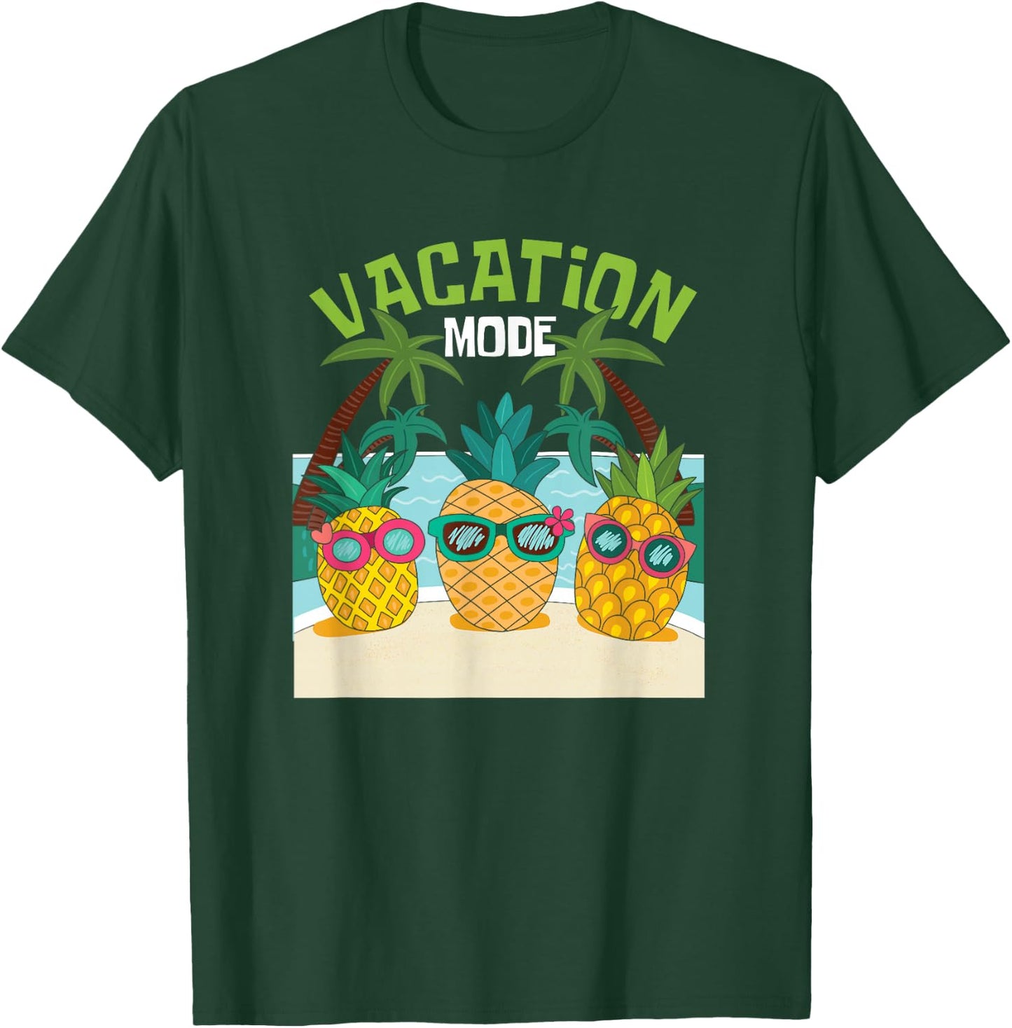 Cool Pineapple Summer Holiday Beach Swimming Party Theme T-Shirt - T-Shirt | Forest