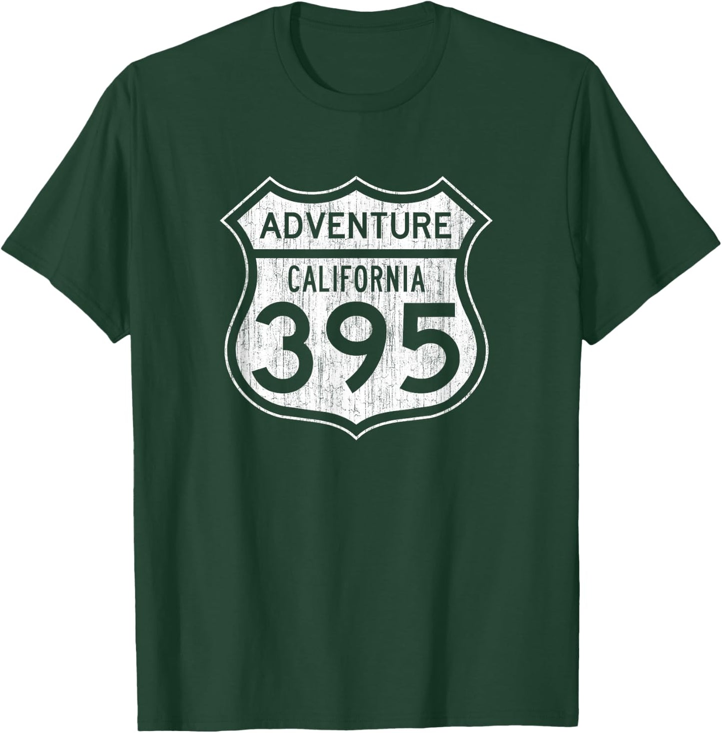 California Highway 395 - Hiking Fishing Climbing Adventure T-Shirt - T-Shirt | Forest