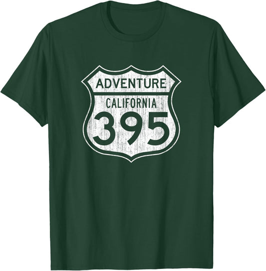 California Highway 395 - Hiking Fishing Climbing Adventure T-Shirt - T-Shirt | Forest