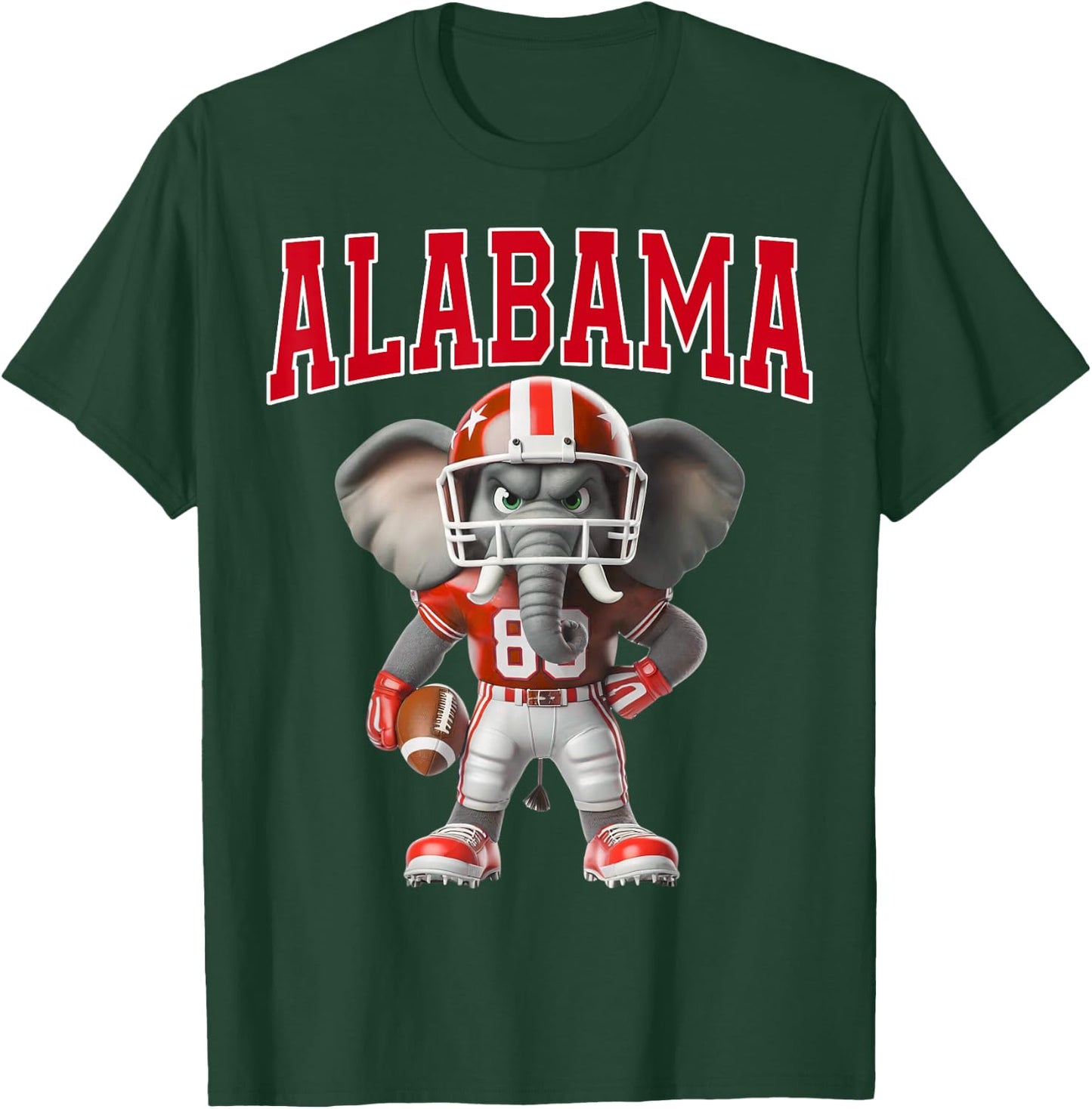 Alabama AL Vintage Sports Funny Elephant Love Men Women Kids T-Shirt - T-Shirt | Forest