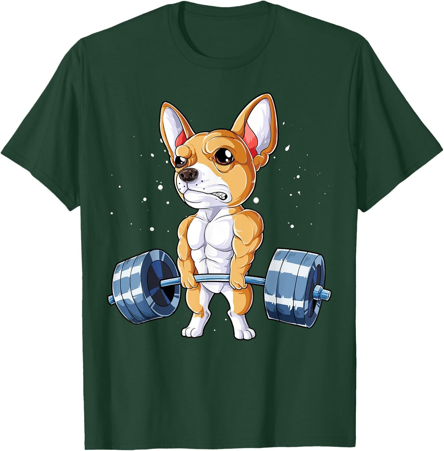 Chihuahua Weightlifting Funny Deadlift Men Fitness Gym Cute T-Shirt - T-Shirt | Forest