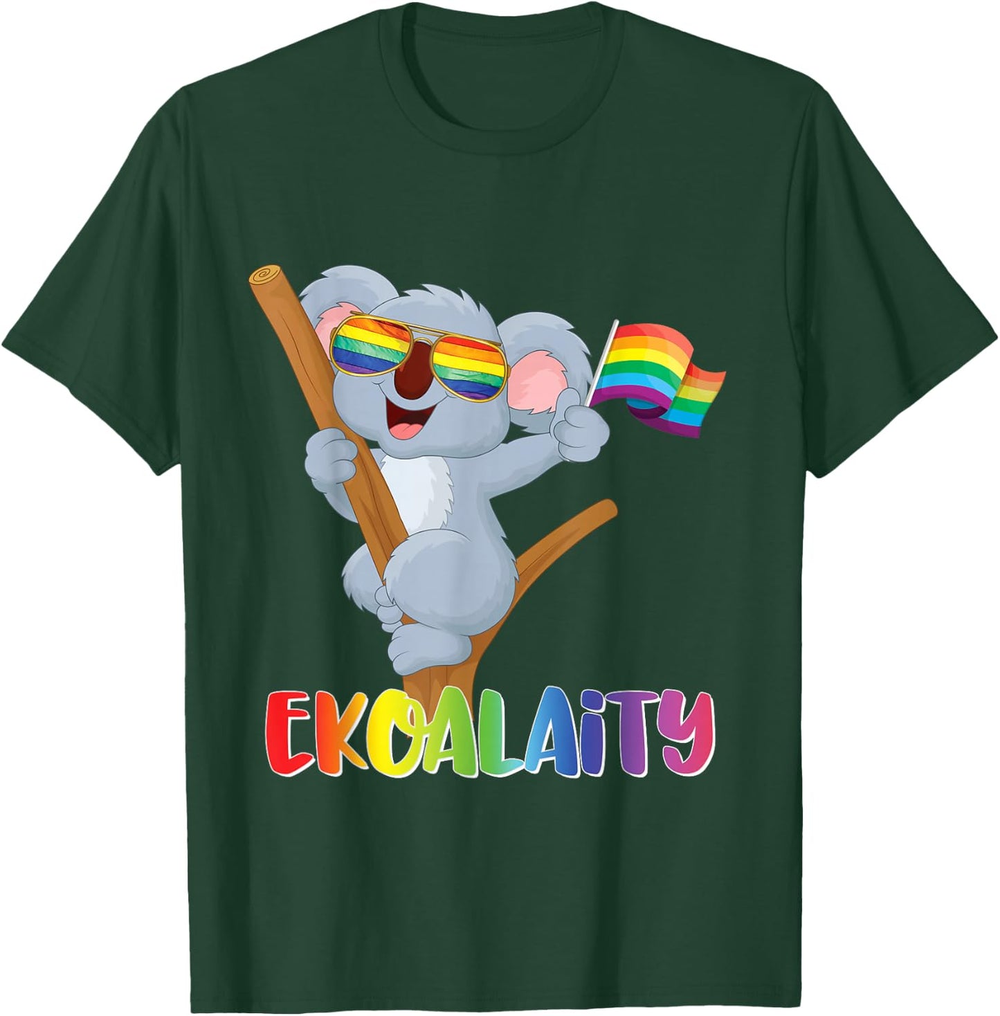 KOALA Gay Pride Shirt Men Women Kids LGBT Rainbow Flag Gift T-Shirt - T-Shirt | Forest