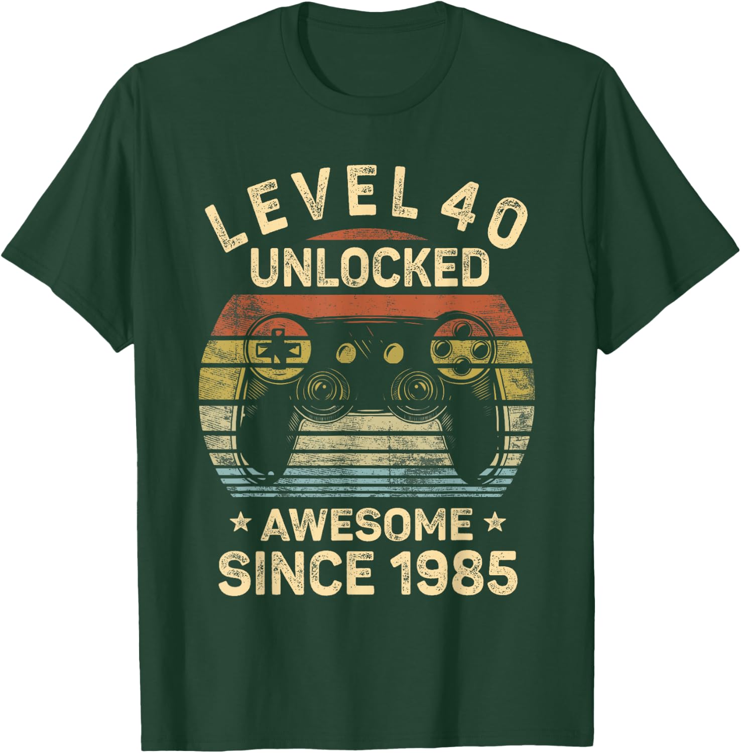 Level 40 Unlocked 40th Birthday 40 Year Old Gifts Gamer Bday T-Shirt - T-Shirt | Forest