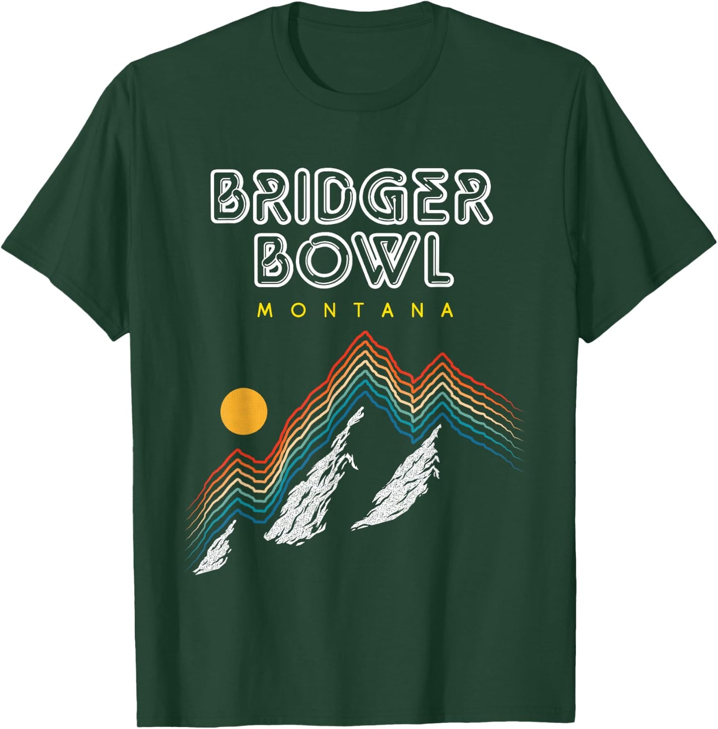 Bridger Bowl, Montana - USA Ski Resort 1980s Retro T-Shirt - T-Shirt | Forest