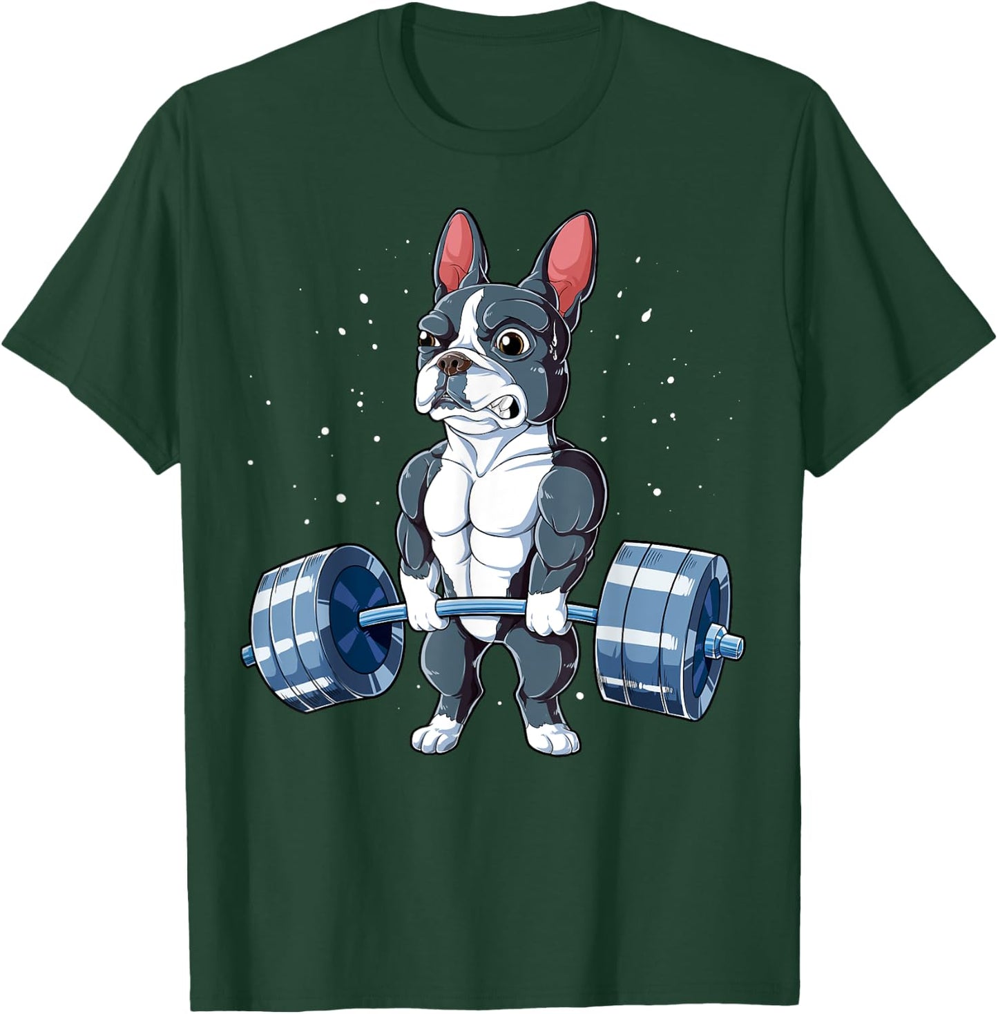 Boston Terrier Weightlifting Funny Deadlift Men Fitness Gym T-Shirt - T-Shirt | Forest