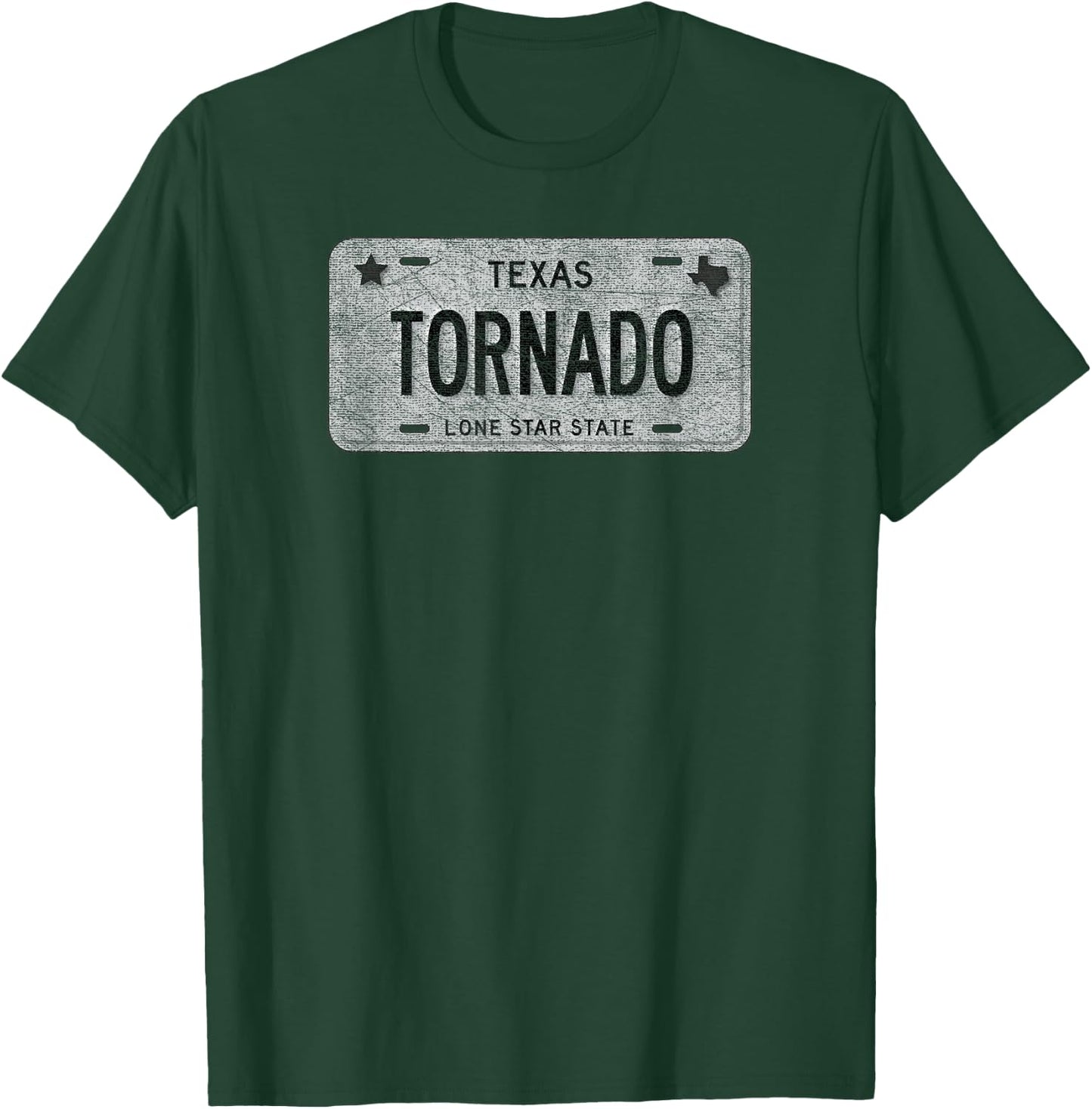 Funny TX State Vanity License Plate TORNADO T-Shirt - T-Shirt | Forest