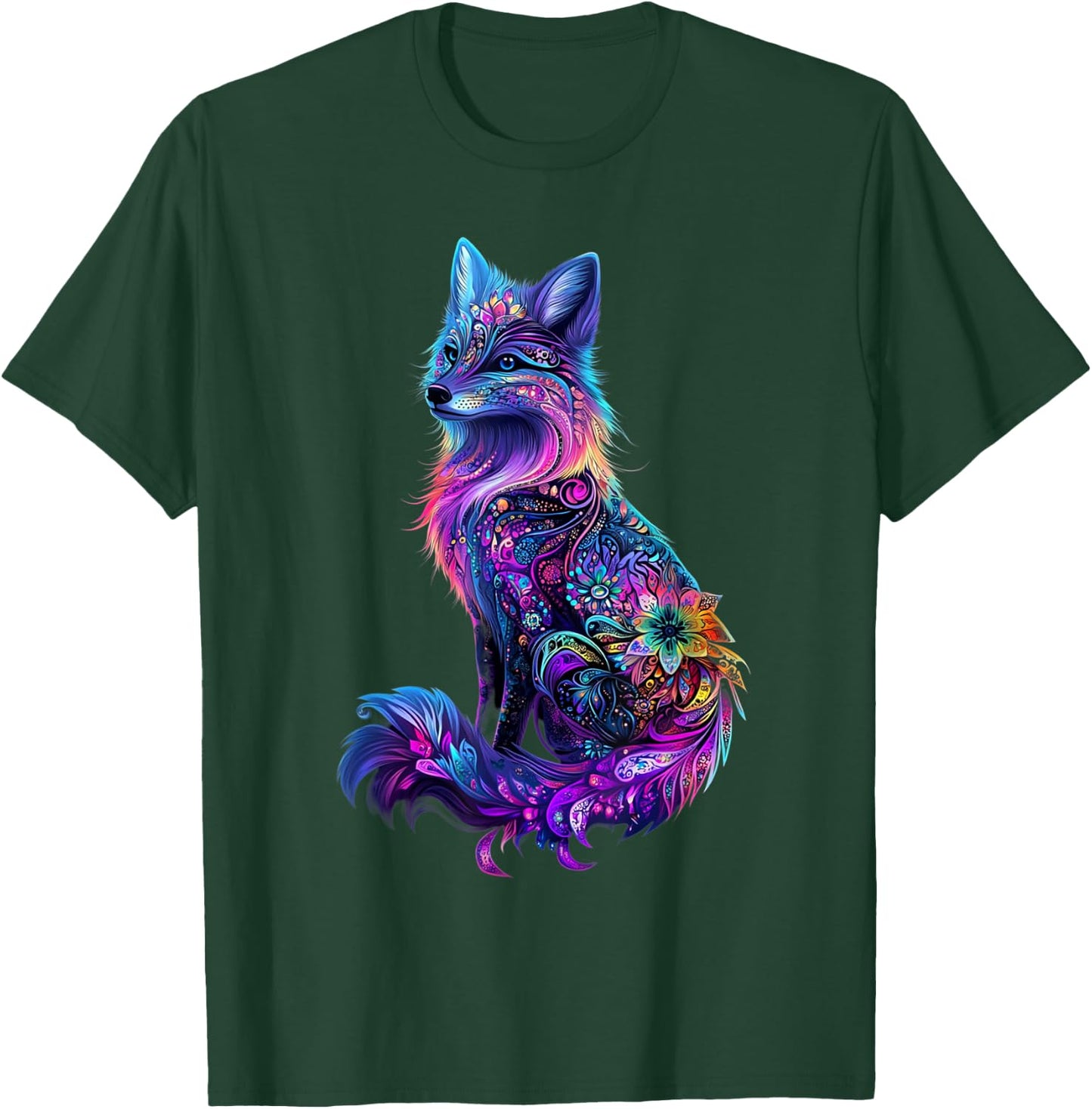 Aesthetic Arctic Fox Graphic Cute Fox Women Girls T-Shirt - T-Shirt | Forest