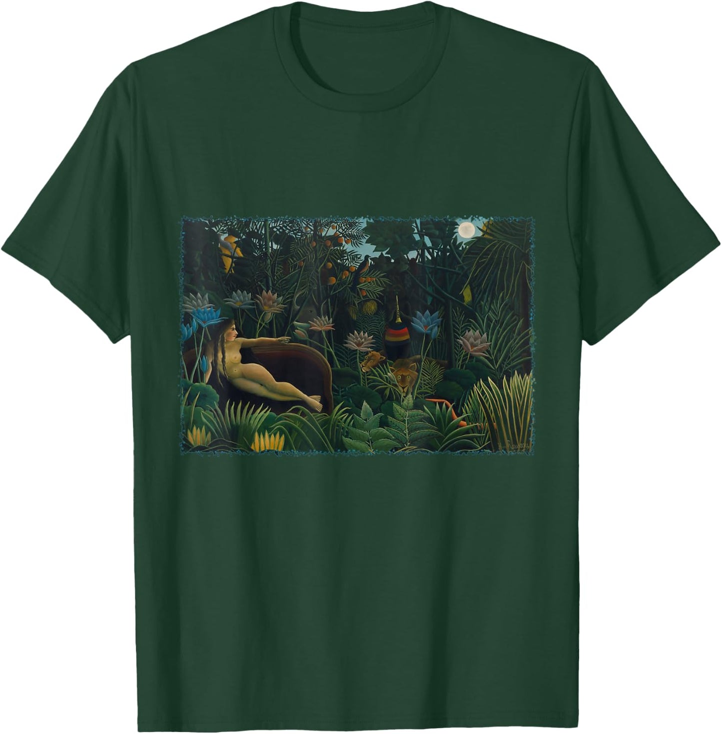 The Dream by Henri Rousseau, Vintage Jungle Art T-Shirt - T-Shirt | Forest