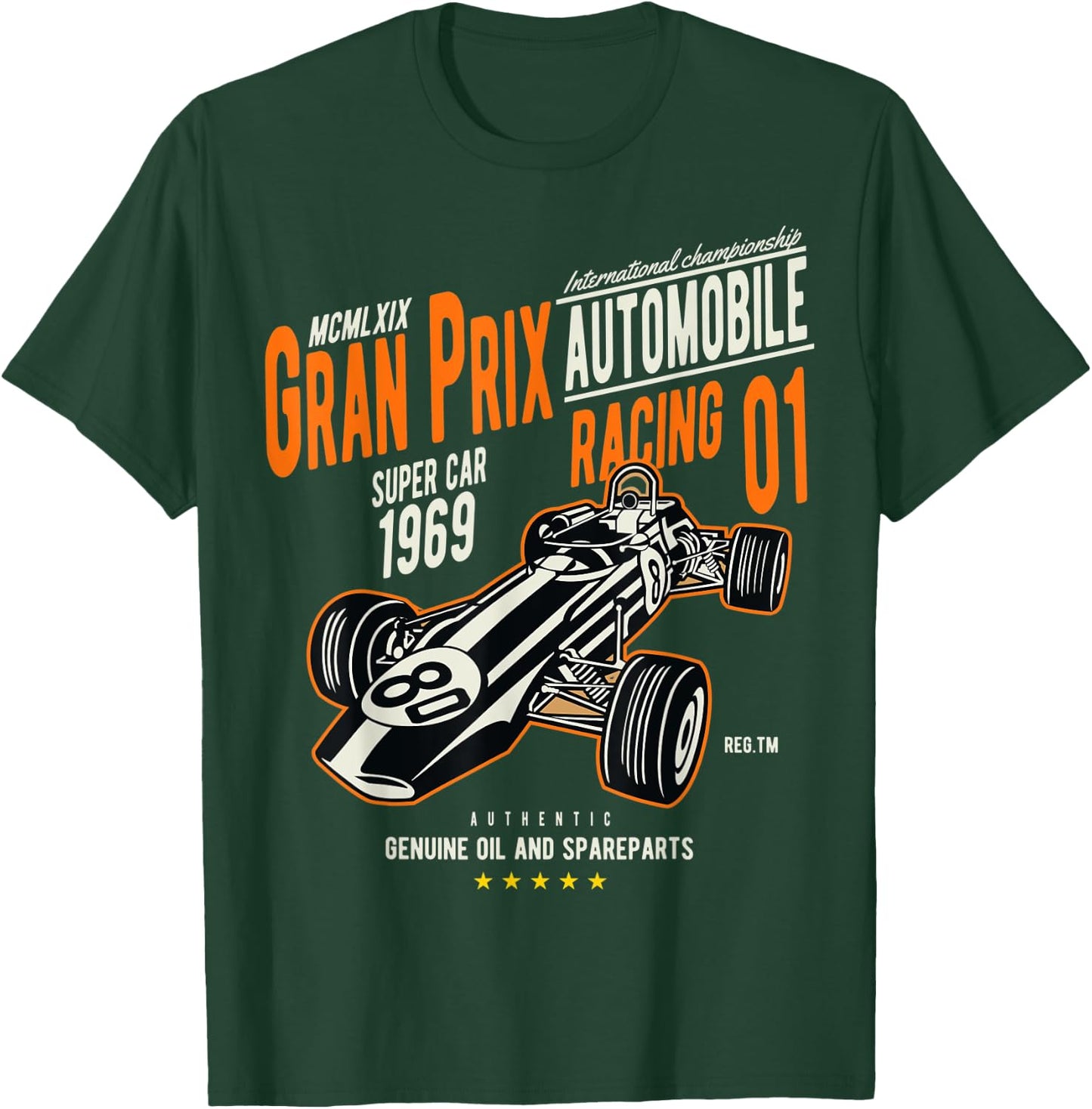 Vintage Car Racing Shirt Gran Prix 60s Auto Lovers Gift T-Shirt - T-Shirt | Forest
