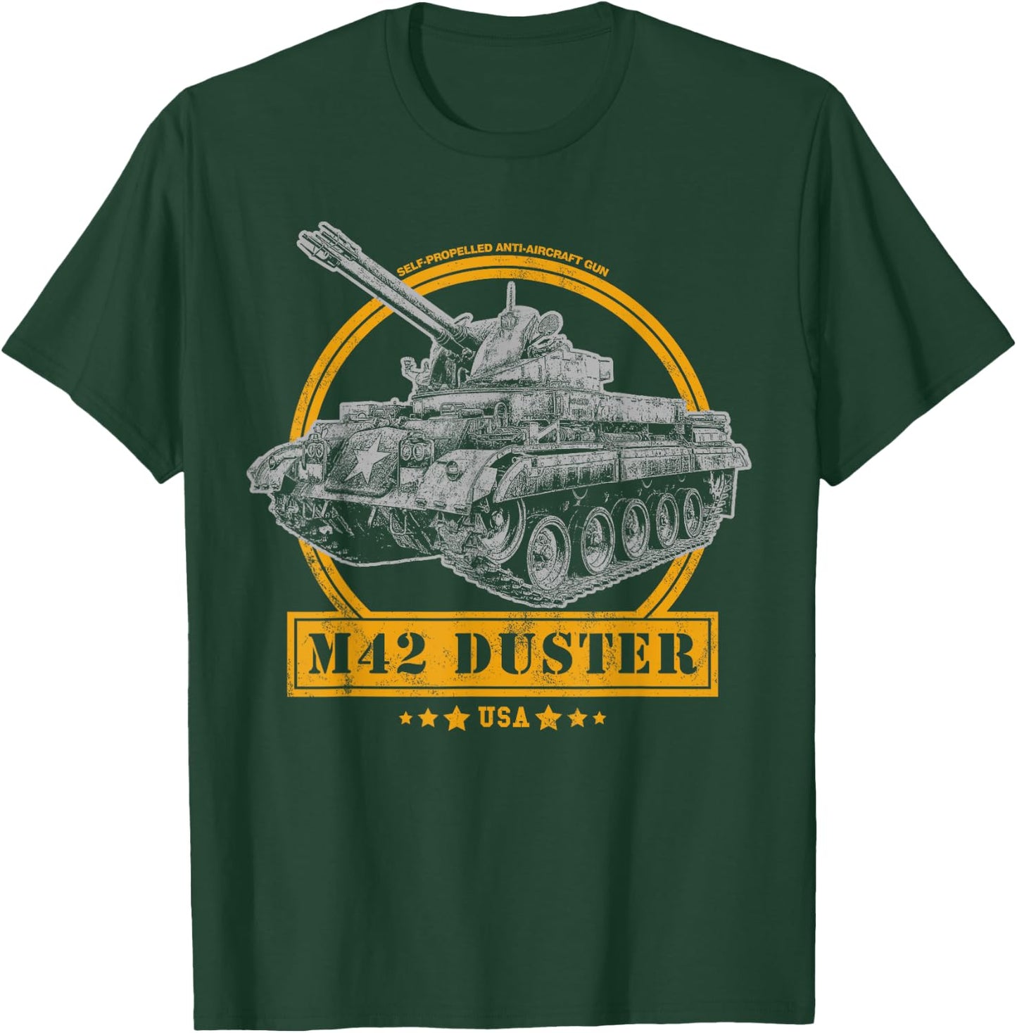 M42 Duster Self-Propelled Anti-Aircraft Gun T-Shirt - T-Shirt | Forest