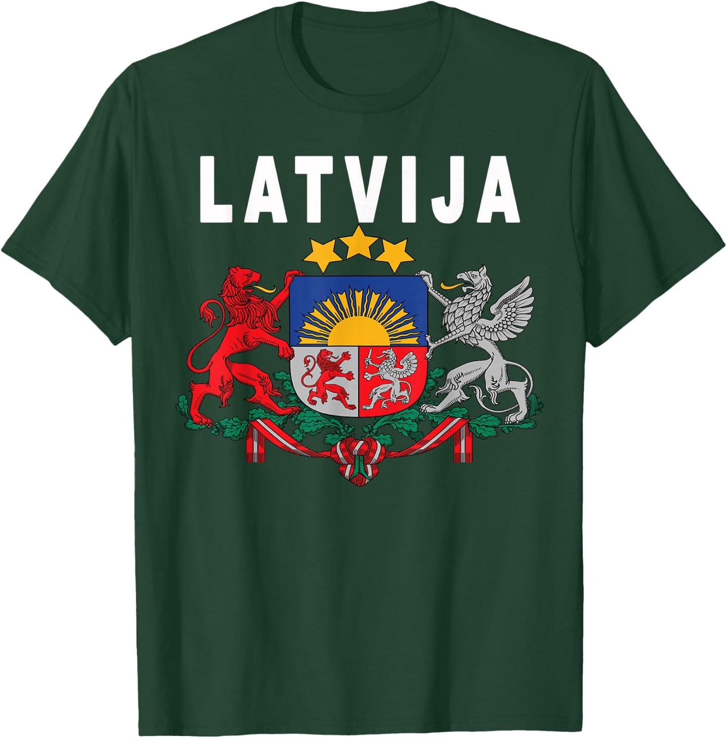 Latvian Language Letvija Emblem T-Shirt - T-Shirt | Forest