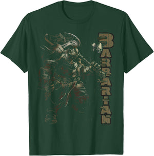 Half Orc Barbarian Fantasy Tabletop RPG Roleplaying Gamer T-Shirt - T-Shirt | Forest