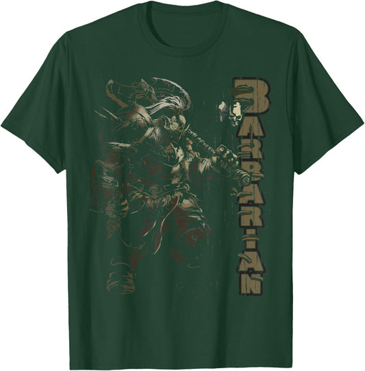 Half Orc Barbarian Fantasy Tabletop RPG Roleplaying Gamer T-Shirt - T-Shirt | Forest