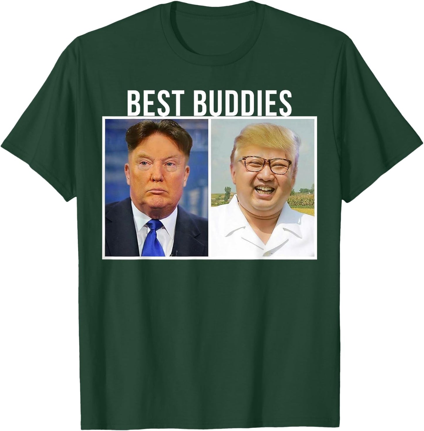 Best Buddies Face Swap Funny Donald Trump and Kim Jung Un T-Shirt - T-Shirt | Forest