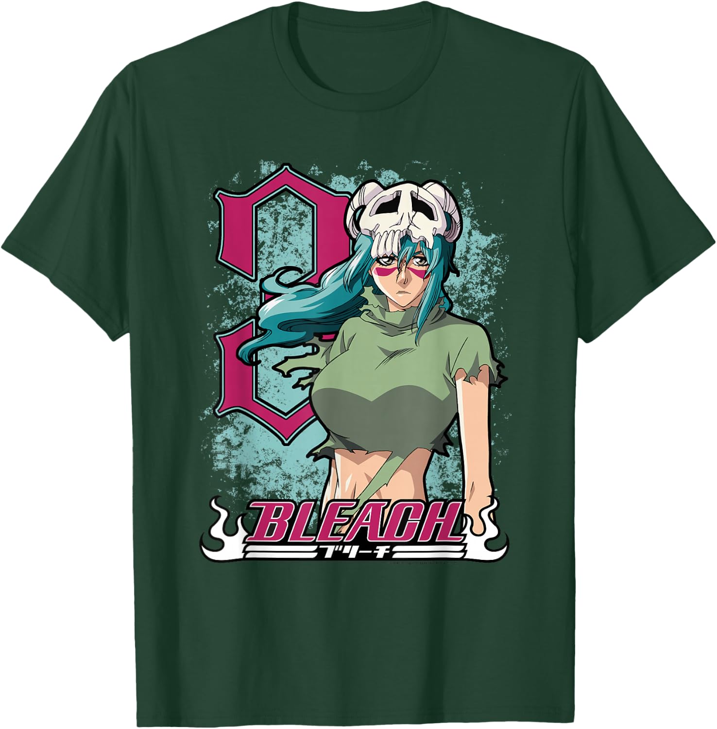 Bleach Neliel 3 with Splatter and Logo Anime T-Shirt - T-Shirt | Forest