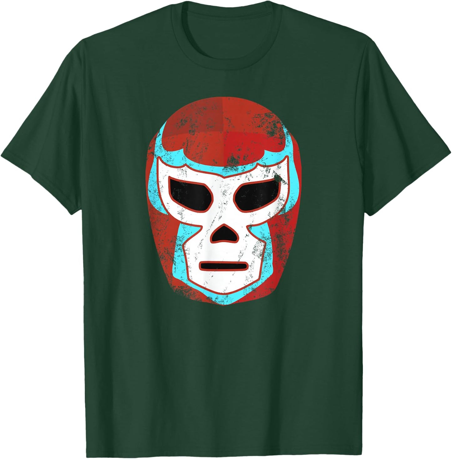 Wrestling Lucha Libre Luchador Mask Retro Throwback T-Shirt - T-Shirt | Forest