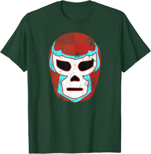 Wrestling Lucha Libre Luchador Mask Retro Throwback T-Shirt - T-Shirt | Forest