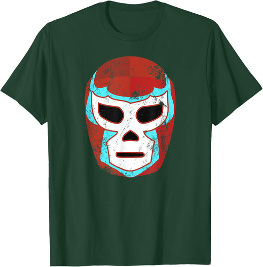 Wrestling Lucha Libre Luchador Mask Retro Throwback T-Shirt - T-Shirt | Forest