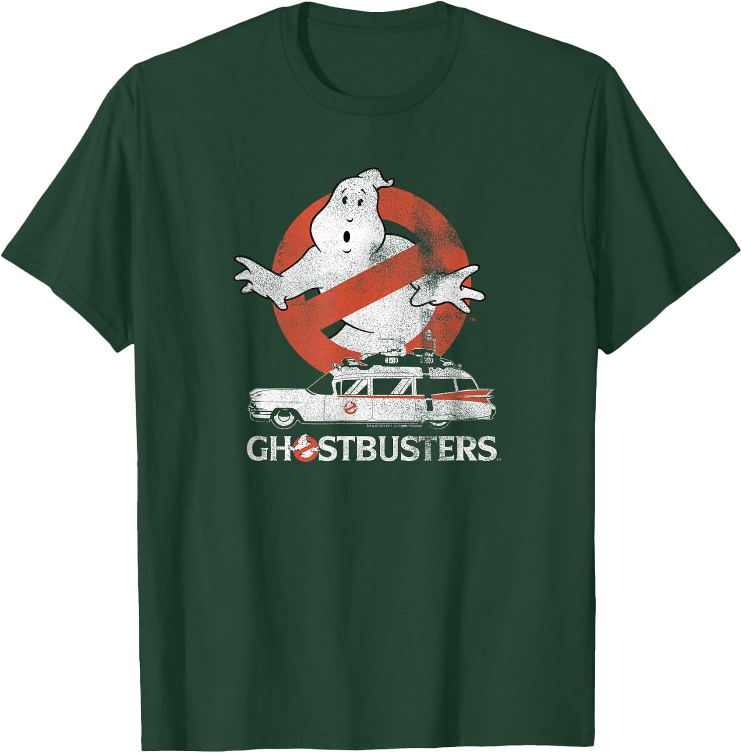 Ghostbusters No Ghost with Ectomobile Retro Movie T-Shirt - T-Shirt | Forest